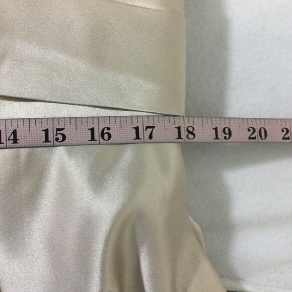 FORMAL PARTY SZ 14 1x plus champagne cream off shoulder lace up midi dress B123 - Picture 5 of 8